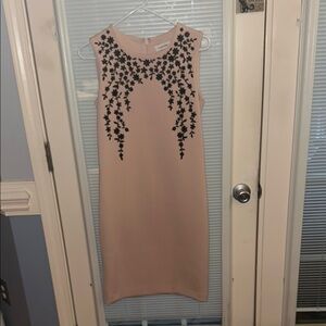 Calvin Klein Pink Embellished Sheath Midi Dress
